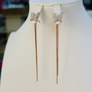 Aretes Largos Oro Rosa